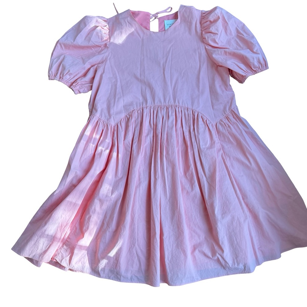 Tuckernuck Hyacinth House Women’s Coral Allie Puff Sleeve Babydoll Dress Medium - Picture 6 of 11